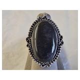 German Silver Agate Ring
