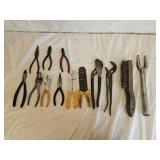 Assortment of Pliers, Suspension Tool, Wire Brush