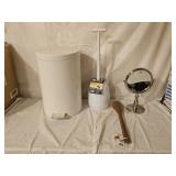 Metal Waste Basket, New Plunger, Mirror, Brush