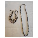 Amber Borealis and Carnival Beaded Necklaces