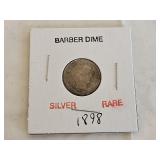 1898 Silver Barber Dime