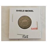 1868 Rare Shield Nickel