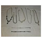 5 Fashion Costume Necklaces, 2 Bracelets