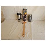 Thermos, Travel Mug, Knee Stabilizer, Body Brush