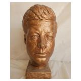 John F Kennedy Painted Plaster Bust