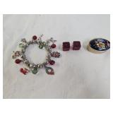 Vintage Dice, Charm Bracelet and Pill Box