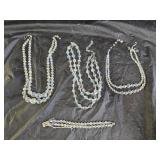 3 Vintage Aurora Borealis Necklaces and 1 Bracelet