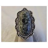 German Silver Kambaba Jasper Ring