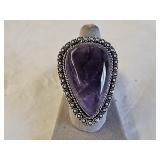 German Silver Amethyst Ring