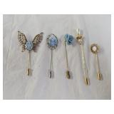 5 Vintage Stick Pins