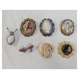 Vintage Brooches and Glove Clip