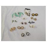 12 Vintage Fashion Costume Earrings
