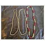 3 Vintage Faux Pearl Necklaces