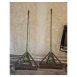2 Ames Clog Free Lawn Rakes