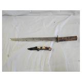 Vintage Trench Knife and Elephant Pocket Knife