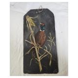1976 Pheasant Painted On Slate Signed Wall Hanging