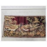 Vintage Velvet Pheasant Tapestry Wall Hanging