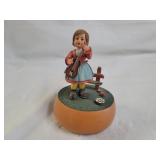 Vintage Schmid Wood Carved Italy Girl Music Box