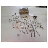 Assortment of Fashion Jewelry and Dresser Box