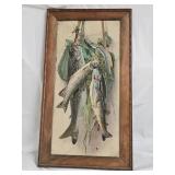 Vintage Victorian Embossed Trout Print