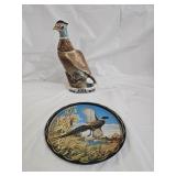Vintage Pheasant Bourbon Decanter & Drink Tray