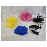 5 Ladies Feather Fascinator Hats & Headbands