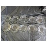 10 Vintage Etched Depression Glass Plates