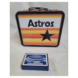 Vtg Houston Astros Metal Lunchbox, Astrodome Cards