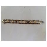 Vintage Weiss Amber Rhinestone & Shell Bracelet