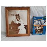 Hank Aaron Picture and  Jackie Robinson Cereal Bix