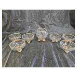 EAPG Lacy Medallion Gold Trimmed Footed Dishes