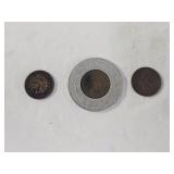 3 Indian Head Pennies