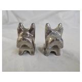 Vintage Polished Metal Scottie Dog Shakers