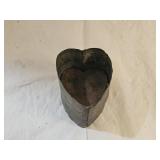 Ant. Primitive Wood & Tin Heart Shaped Butter .old