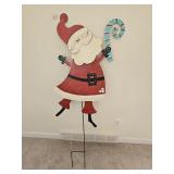 Rustic Metal Santa Claus Yard Art Stake
