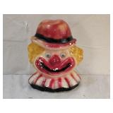 Vintage Mid Century Modern Chalkware Clown Bank
