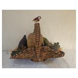 Vintage Harvest Basket, Carved Vegetables