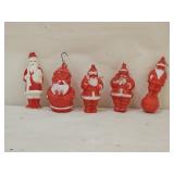 Vintage Celluloid Plastic Santa Claus Ornaments