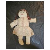 Vintage Folk Art Cloth Hand Made Rag Doll