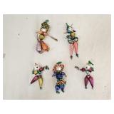 5 Christopher Radko Wiggle Man Ornaments