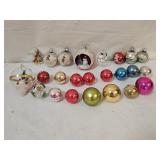 24 Vintage Glass Christmas Tree Ornaments