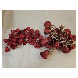 Vintage Red Plastic Bell Christmas Garland