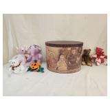 Vintage Decorative Box, Ty Beanie & Stuffed Toys