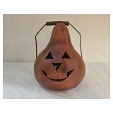 Folk Art Gourd Jack O Lantern Bucket