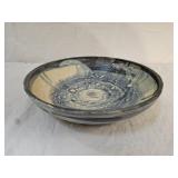 Blue Glazed Stoneware Pottery Bowl