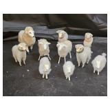 10 Putz Style and Other Sheep Figurines