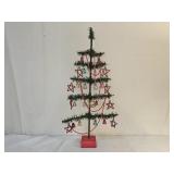 Vintage Faux Feather Christmas Tree with Ornaments
