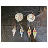 6 Nancy Kallie Hand Painted Porcelain Ornaments