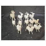 12 Vintage Irwin Celluloid Reindeer
