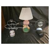 Modern Clock, Lamp, Brass and Collectibles